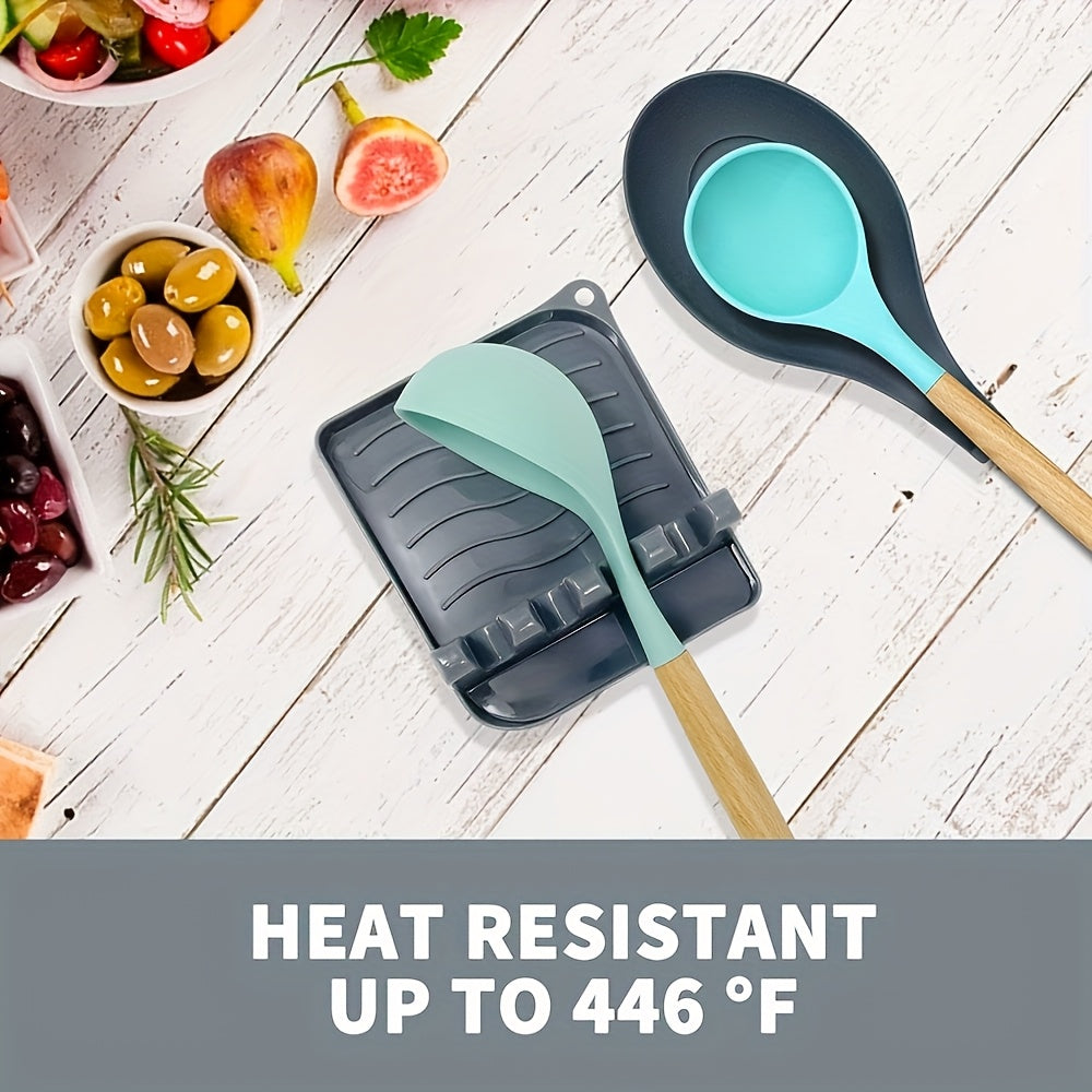 Kitchen Organizer Set includes a sturdy plastic spatula and utensil holder. Easily wall-mounted without the need for drilling, this space-saving design provides convenient storage for your kitchen essentials.