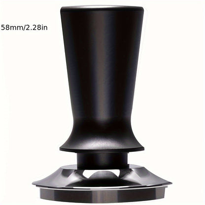 Calibrated Espresso Tamper with Spring Aluminum Handle and Stainless Steel Flat Base - 1pc in 51/53/58mm sizes, includes Coffee Mat