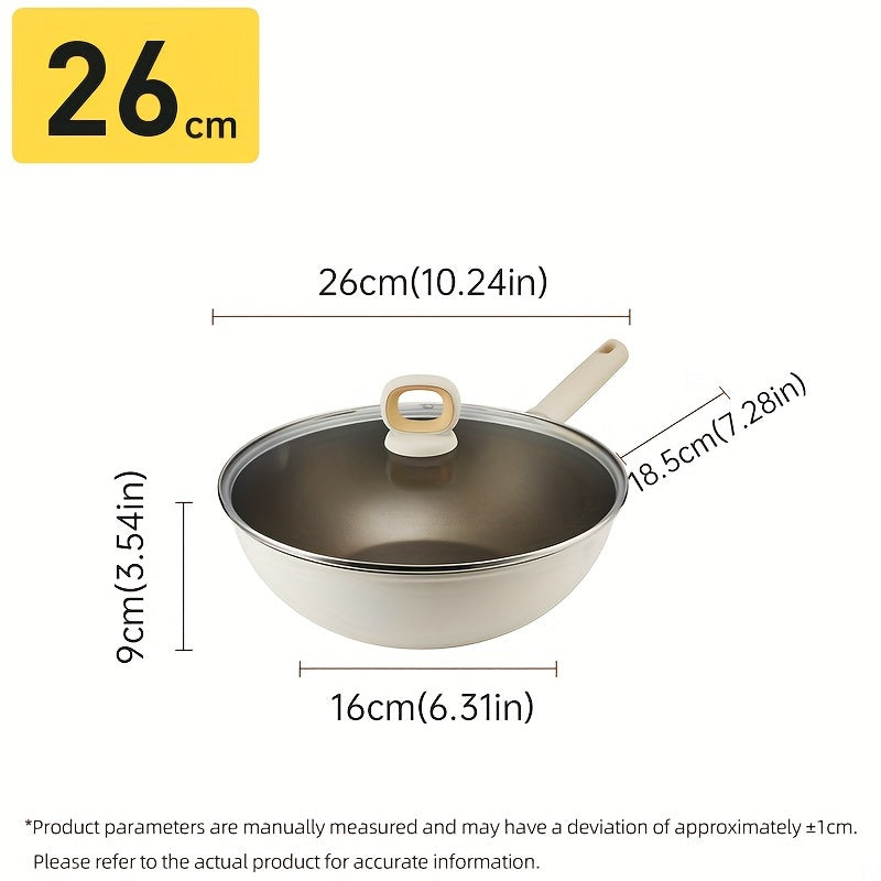 Titanium-Coated Non-Stick Wok with Lid from COOKER KING - PFOA Free, Induction Ready, All Cooktops Compatible