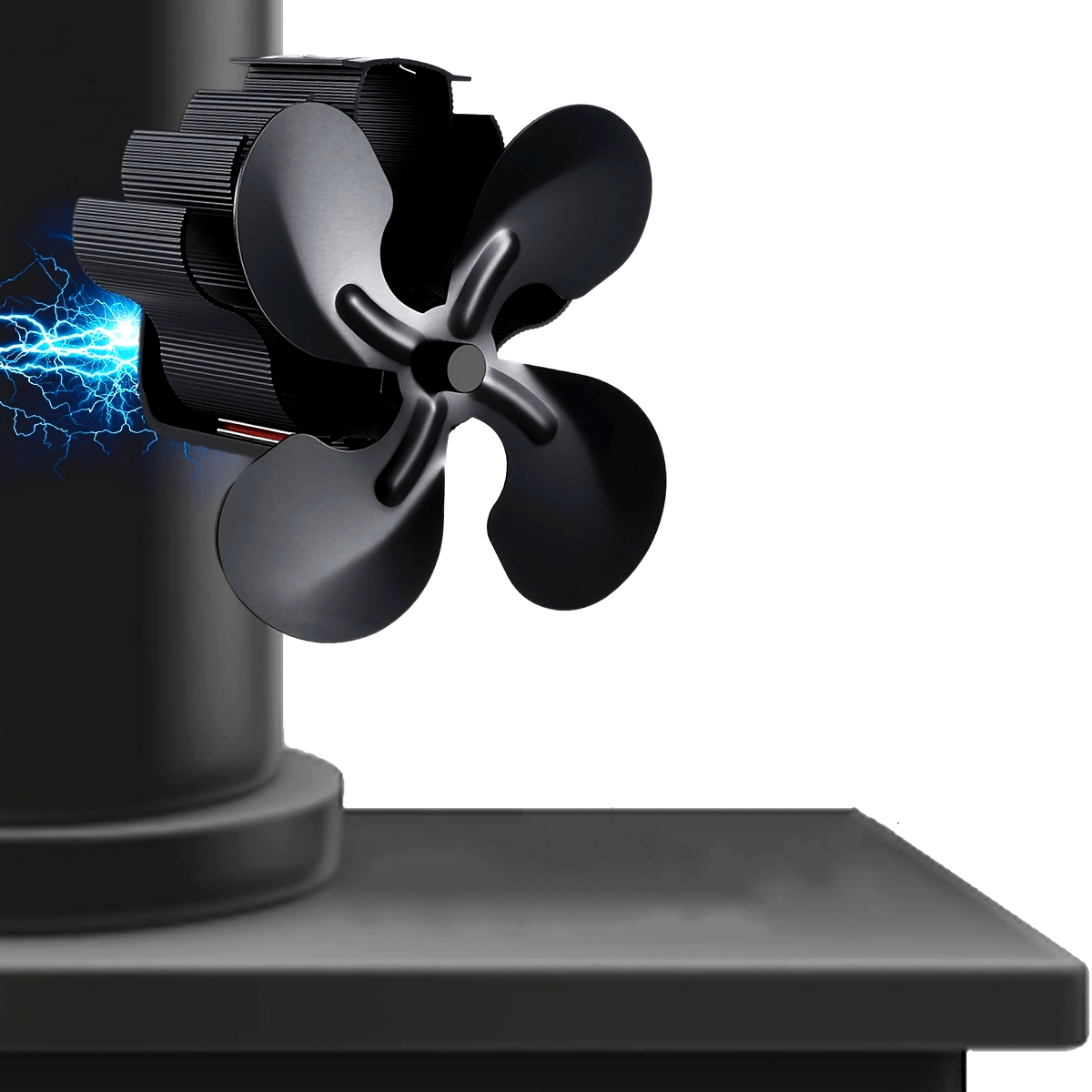 Adjustable Strap Magnetic Wood-Burning Fan for Chimney - Efficient 4 Blade Fan for Fireplace Top - Quiet Heating Fan for Air Circulation