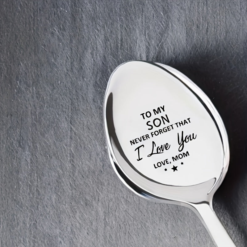 1 piece spoon for my son or daughter, a heartfelt gift to inspire and show my love. A special gift for a mother to give to her son or daughter, perfect for parties and celebrations.