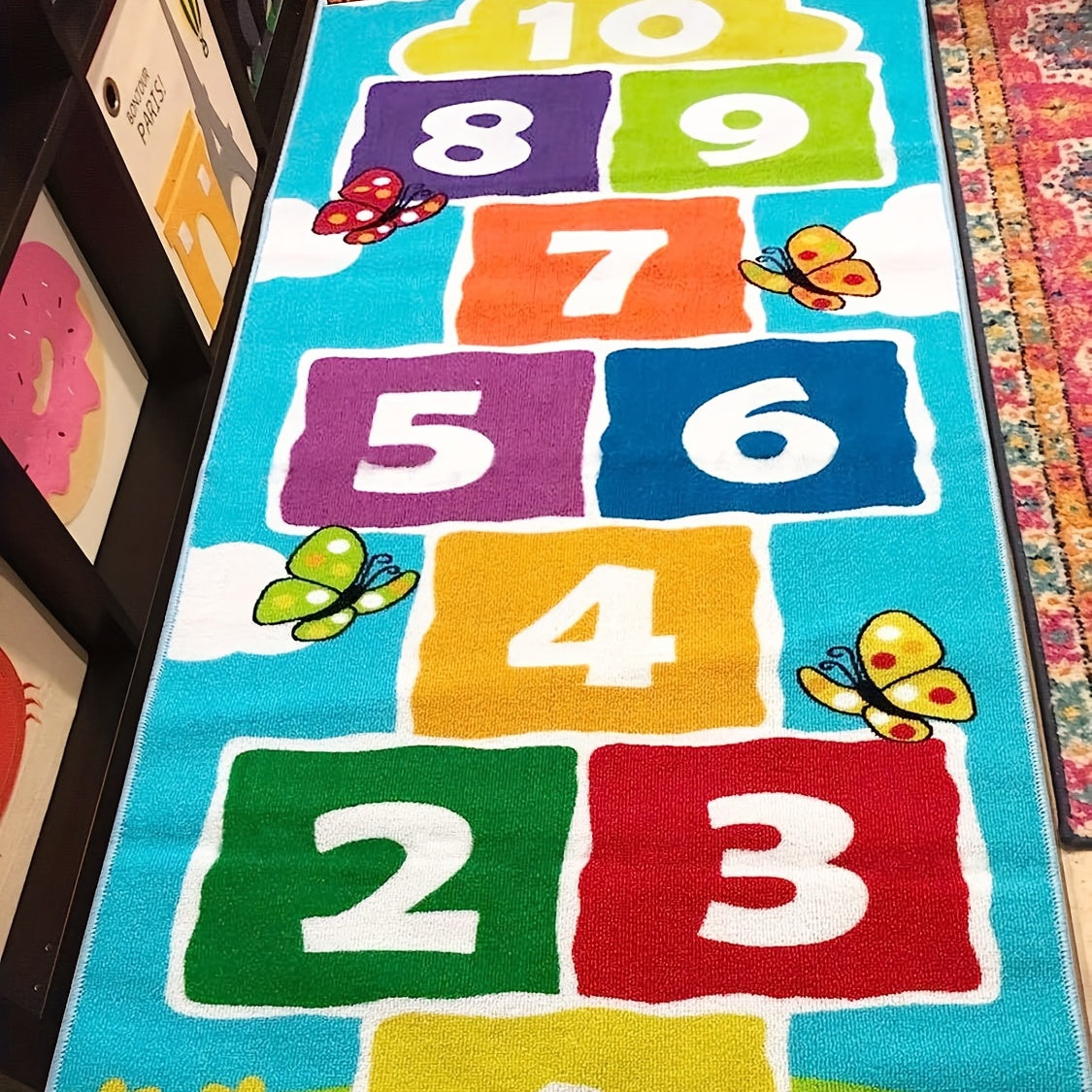 One piece of Non-Slip Floor Rug designed for Kids - Gentle and long-lasting Playroom Carpet perfect for Boys and Girls