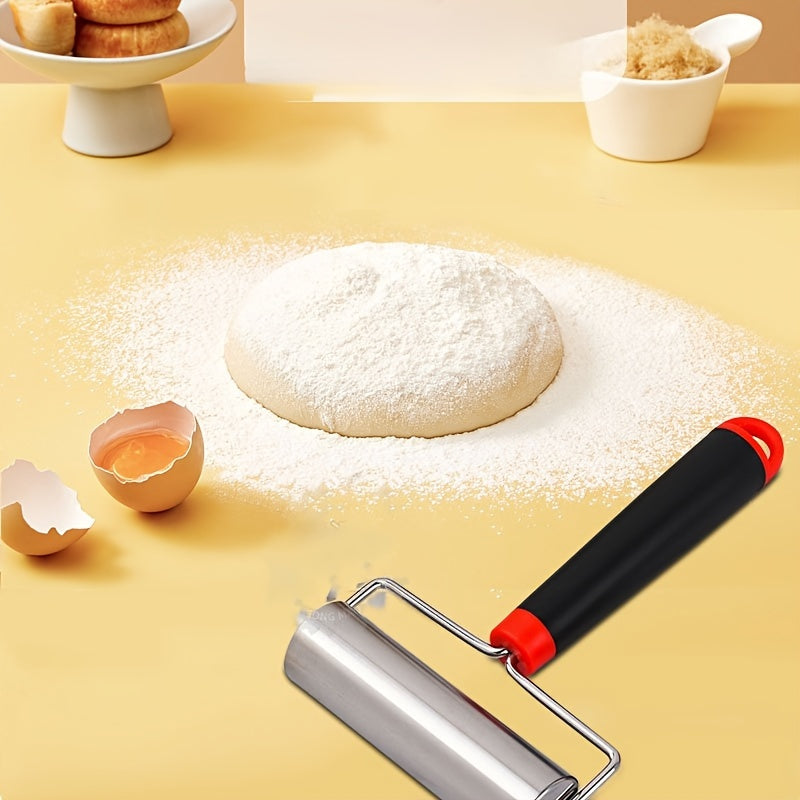 Essential Kitchen Gadget: Stainless Steel T-Shaped Pastry Roller Ideal for Pizza, Bread, and Biscuits