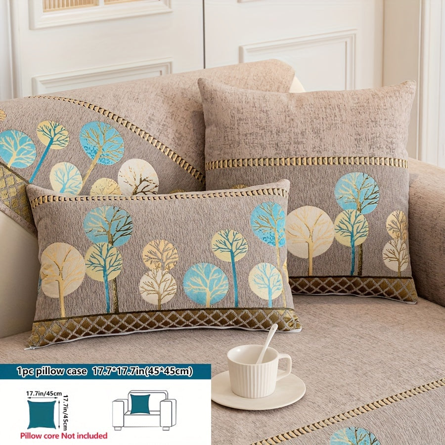 Luxurious non-slip sofa cover with tree motif, suitable for 1-4 seat sofas in any room. Pet-friendly, machine washable, and durable for all seasons.