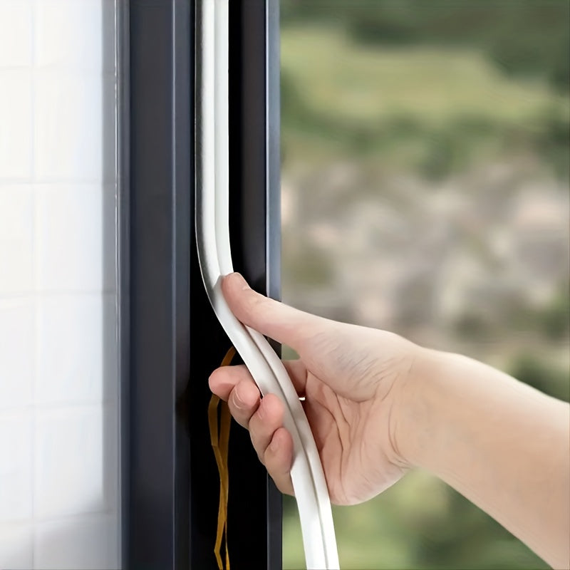 5.97m Weatherproof Door & Window Seal Strip - Self-Adhesive Rubber Insulation for Collision Prevention and Home Decor