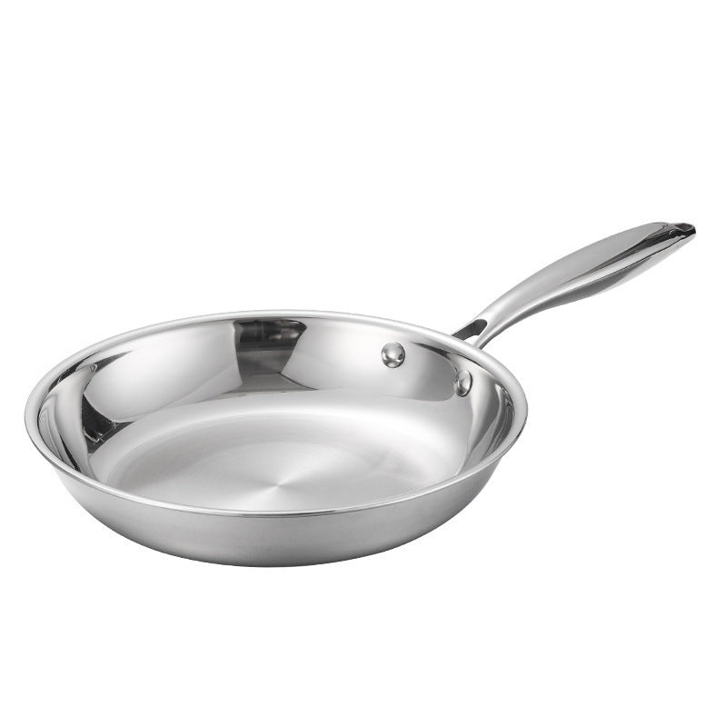 Sleek Stainless Steel Steak Frying Pan - Uncoated, Compatible with Gas & Induction Stoves, Great Kitchen GiftgetOption