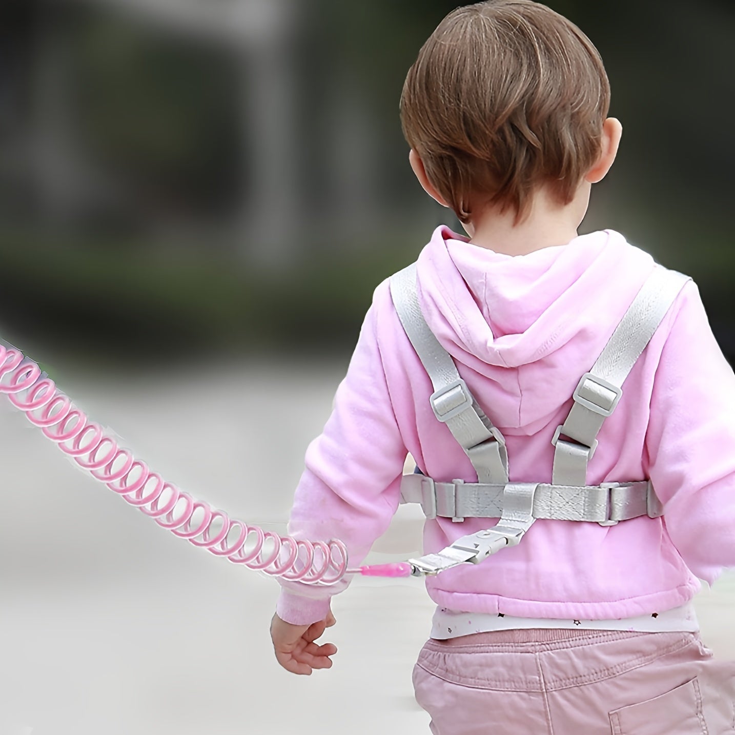 Adjustable Anti-Lost Waistband Safety Harness with Tether Leash, Lightweight Polyester Travel Strap with Spring Cord for