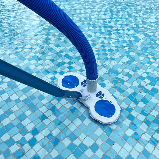 Durable plastic vacuum head with air release valve for efficient pool cleaning.