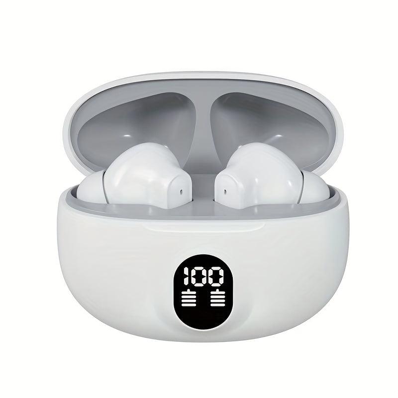 Stylish LED wireless earbuds with long battery life, lightweight and comfortable design, compatible with multiple devices. Ideal for daily use, work, study, sports, or as a gift.