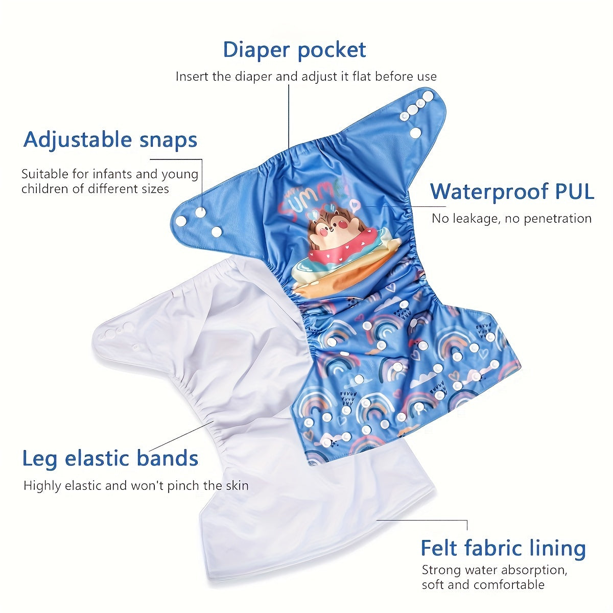 Durable Baby Training Pants Featuring Cute Cartoon Prints - Made of Waterproof, Leak-proof, and Breathable Polyester Fabric - Suitable for Babies 0-3 Years Old - Ideal for Potty Training and Makes a Great Gift for Special Occasions like Christmas