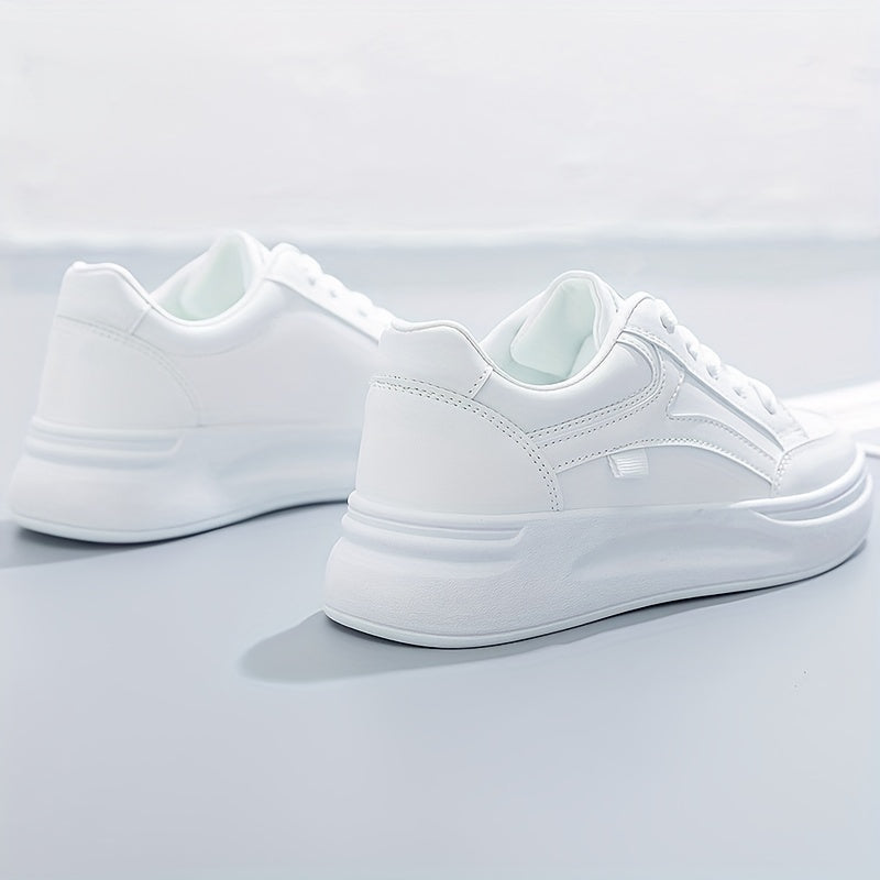 Lace up flat sneakers for women, ideal for leisure walking, running, and jogging.