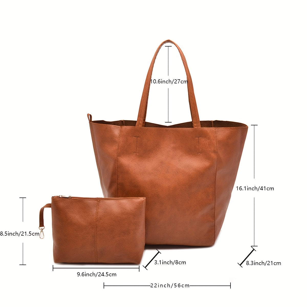 New 2023 large soft tote bag for women in European and American style with spacious design and shoulder carry option.