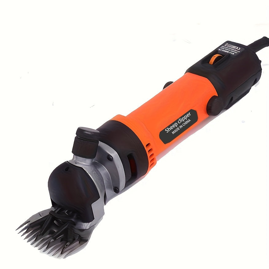 Professional electric sheep shears for grooming sheep, alpacas, goats, and other livestock. Features 6 speeds for heavy-duty haircuts on the farm.