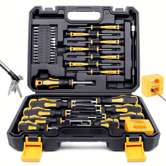 43pc Professional Screwdriver Set with Magnetic Bit Holder - Chrome Vanadium Steel, Includes Various Bits & Precision Tools - Durable Repair Kit for DIY & Industrial Use