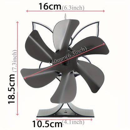 Get 1 or 2 pieces of the 6-leaf wood stove fan, designed to distribute heat efficiently from your wood, gas, or log burner stove. This heat-driven wall fan is crucial for keeping your home comfortable during the colder months of autumn and winter. It is