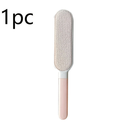 The Reusable Static Dust Brush is a non-electric tool designed for removing pet hair and fibers from clothes. It features an easy-grip plastic handle and automatic lint remover technology, making it perfect for cat hair, clothes, sofas, furniture