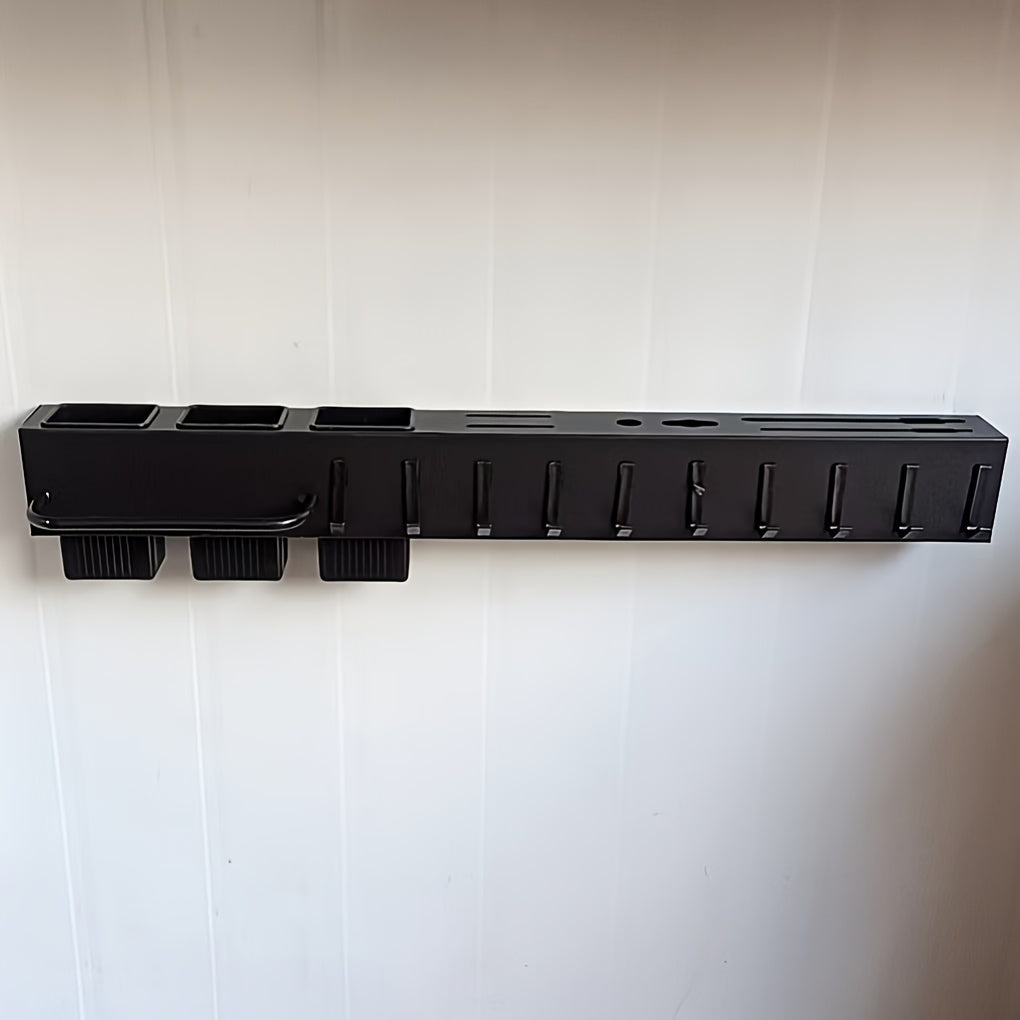 This multi-functional knife storage rack is made of high-quality premium carbon steel and does not require punching for installation. It can store kitchen knives, forks, spoons, woks, spatulas, rags, and chopsticks in one place with dry and wet