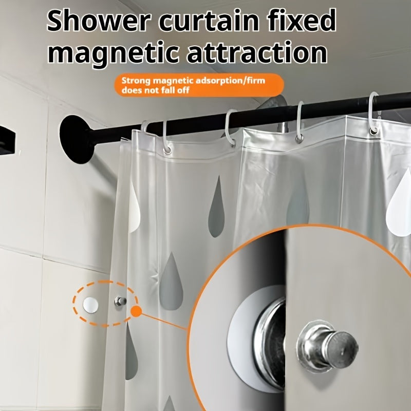 Modern metal curtain magnetic hooks, easy to install with wall hanging magnetic buckle, suitable for various uses such as shower curtains and wall stickers.