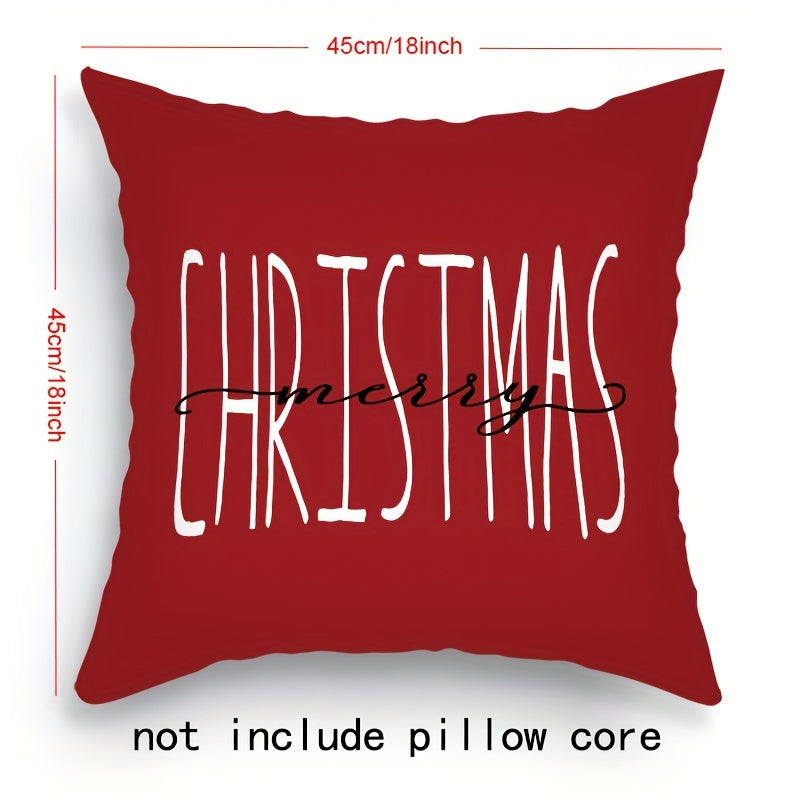 Set of 4 Merry Christmas Throw Pillow Covers for Home Decor in Every Room