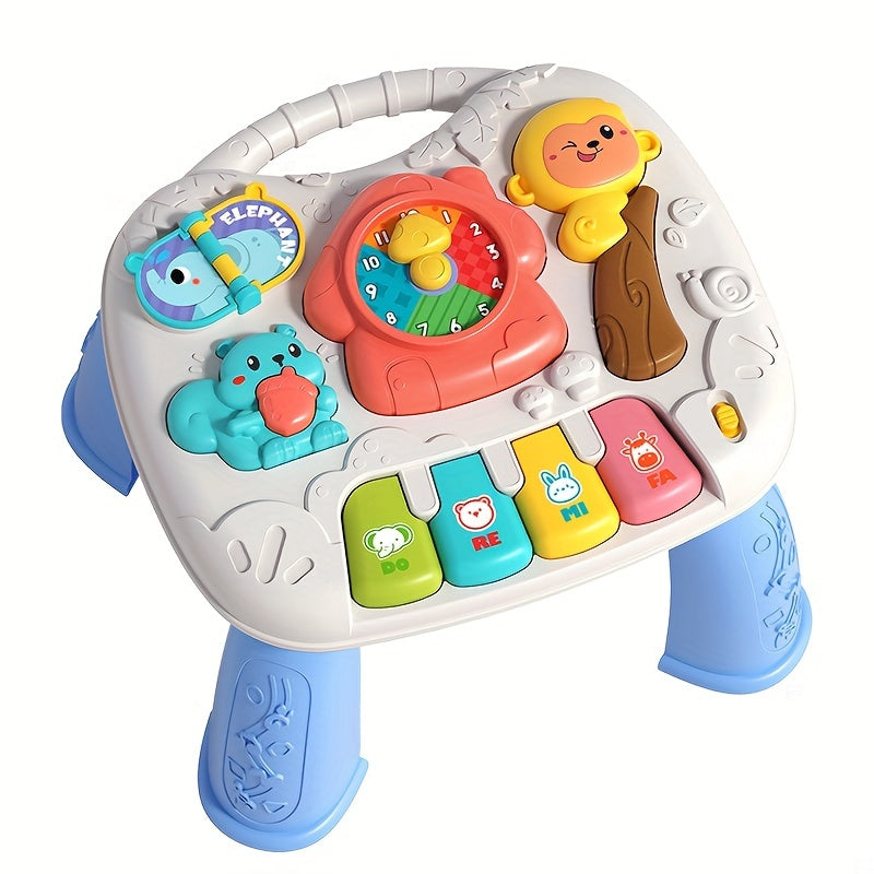 Interactive Toy Game Table for Infants and Toddlers Over 18 Months, Promoting Curiosity and Creativity with Music and Lights to Support Cognitive Development.