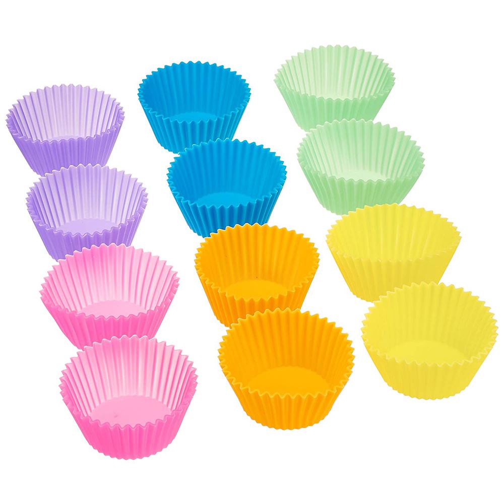 Reusable Silicone Cupcake Pans - Set of 12, Ideal for Baking Muffins, Cakes, and More!