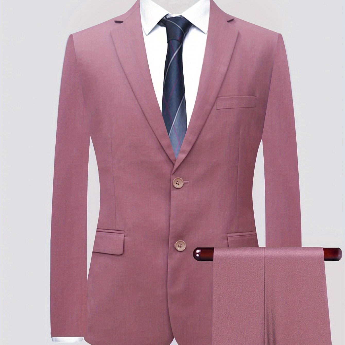 Korean-style jacket set with unopened pockets for a light business elegant wedding.