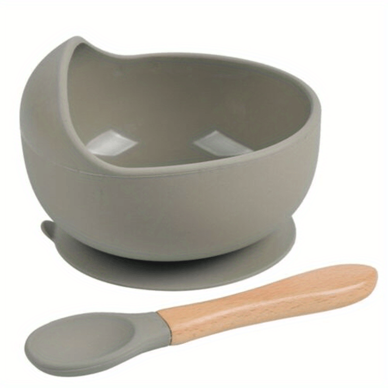 Baby Feeding Bowl and Spoon Set - This set includes a silicone baby bowl with suction cup, a wooden spoon, and a silicone suction base to prevent slipping. Perfect for toddlers, boys, and girls, this non-slip feeding kit is an ideal gift for Halloween