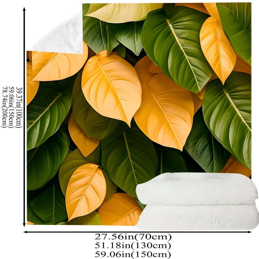 Get cozy with our 1pc 3D leaf print flannel blanket! Perfect for snuggling up on the sofa, bed, or even at the office. This soft and cozy throw blanket is ideal for travel and naptime, making it a versatile option for any occasion. Whether you're gifting