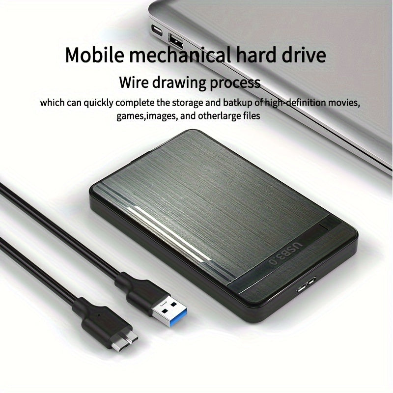 USB 3.0 Portable Hard Drive with High Speed and Large Capacity - Compatible with PC, Mobile, Smartphones, and Computers; Uses NTFS File System.