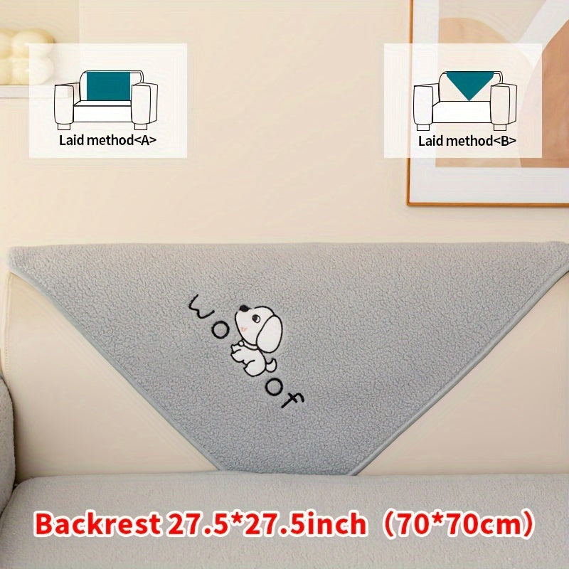 Soft Sherpa sofa cover, pet-friendly, non-slip, machine washable.