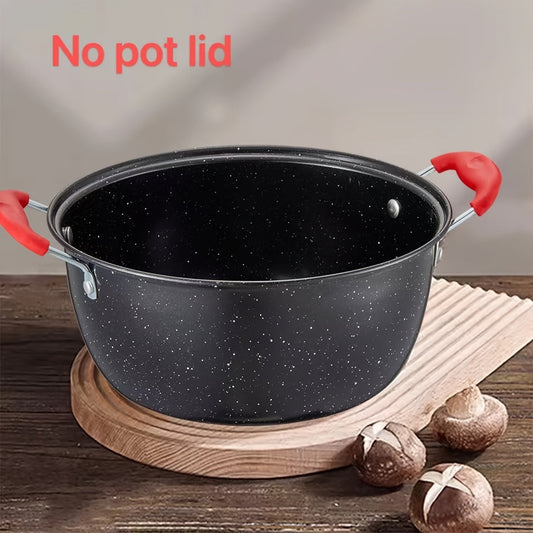 3-piece Cast Iron Cookware Set - Includes Non-Stick Soup Pot with Glass Lid and Frying Pan. Resistant to Rust and Scratches, Perfect for Outdoor and Holiday Gatherings. Requires No Electricity or Batteries.