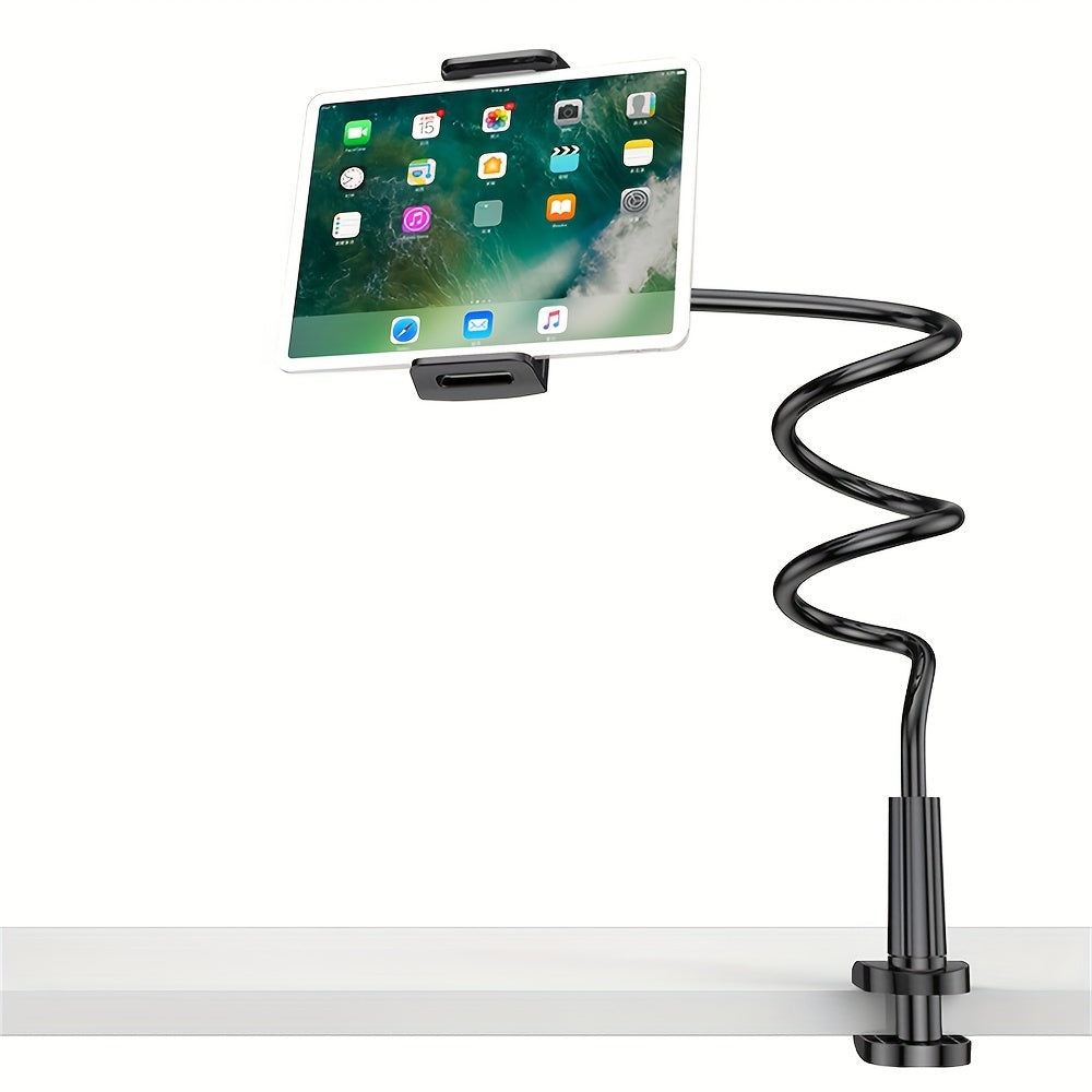 Flexible gooseneck phone holder stand for hands-free use in bed, desk, or office.