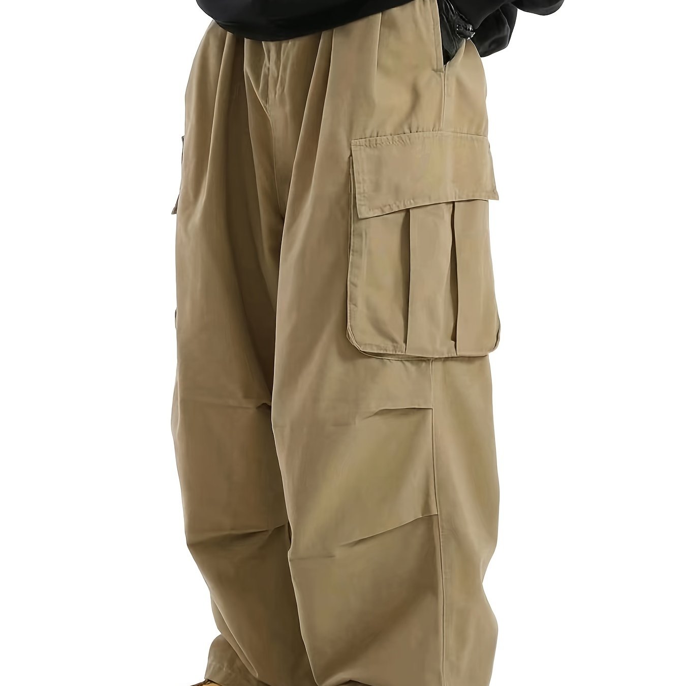 Men's super loose long pants with multiple pockets and drawstring waist.