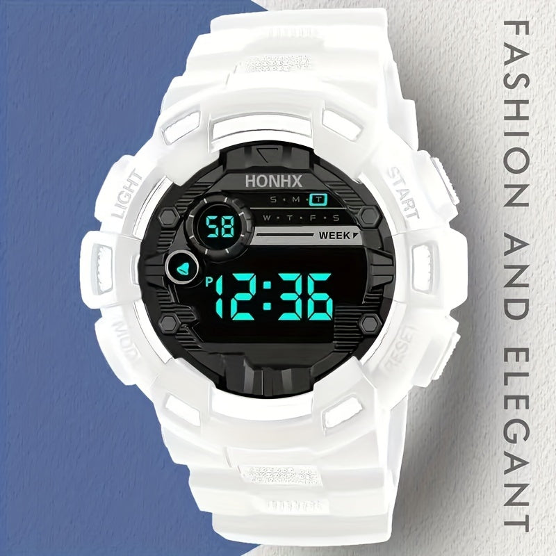 Ideal choice for gifts, this large dial cool fashion youth outdoor leisure sports luminous waterproof electronic watch is perfect for any occasion.