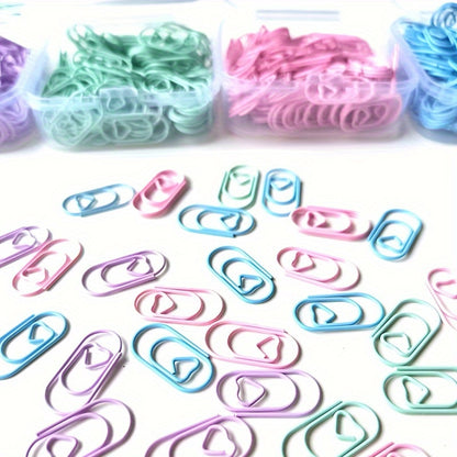 100 mini love paper clips in 4-colors, packed in opp bag