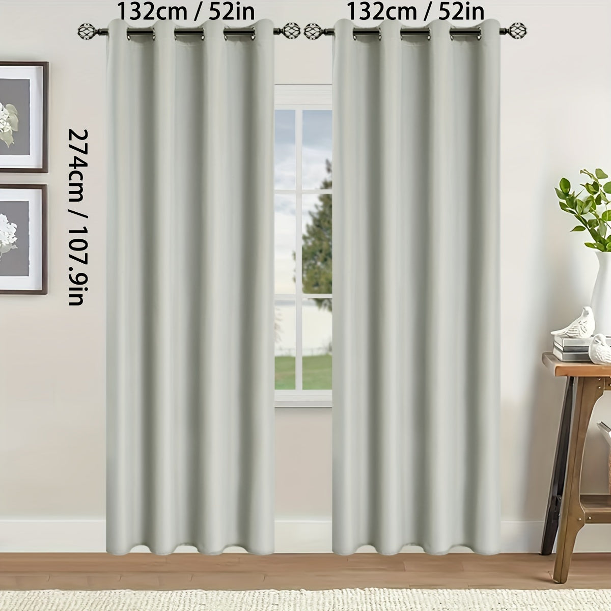 Two-Pack of Modern Blackout Curtain Panels: Keep out the sun with these thermal insulated curtains featuring a twill weave, grommet top design. Made of 100% polyester, these un-corded panels are perfect for the living room, bedroom, or any other room in