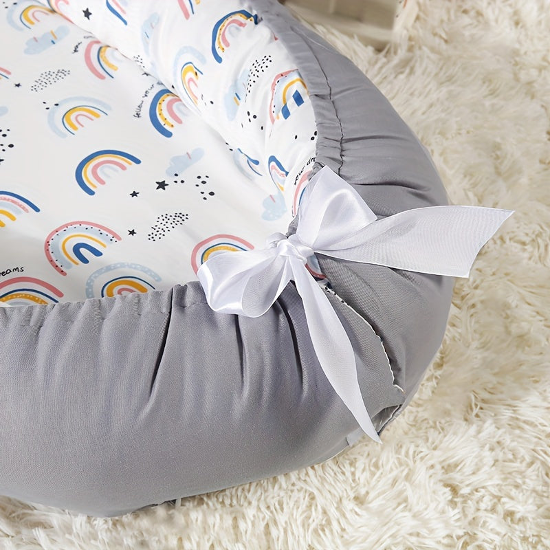 Travel Crib for Kids - Portable, Foldable, and Washable Bed with Anti-Pressure Cotton and Removable Pillow