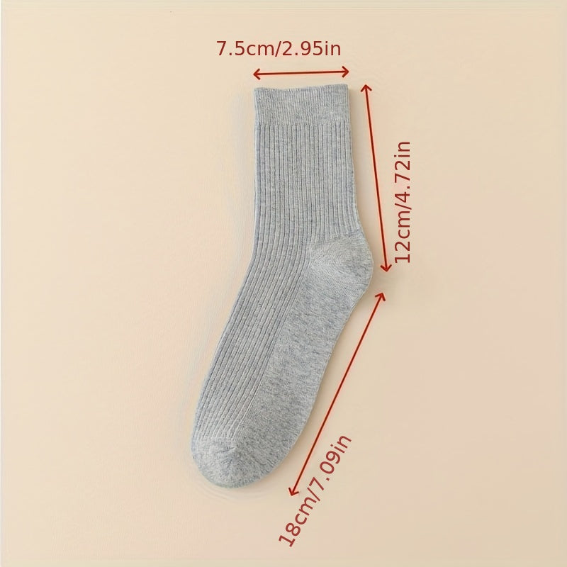 5/10 pack of men's crew socks - breathable, moisture-wicking, and odor-resistant in solid business style for fall/winter.