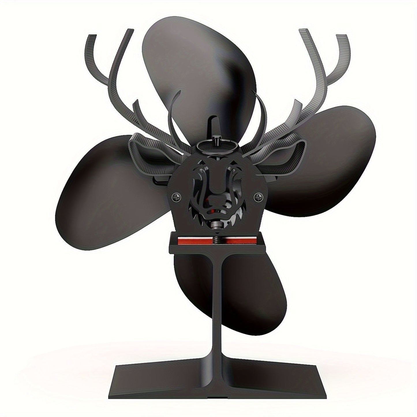 One-piece Deer Shaped Fireplace Fan, Wood Stove Fan - No Electricity Required. Thermoelectric Fan Ideal for Home, Hotel, Guest Room, Outdoor Travel, Camping Tent. Perfect Gift for Thanksgiving, Halloween, Christmas. Essential Fall and Winter Accessory.