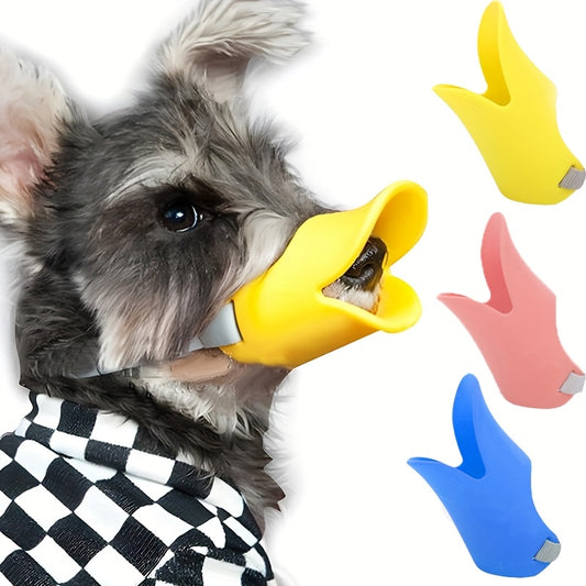 Soft duckbill cover for pet safety, comfortable breathable dog muzzle.