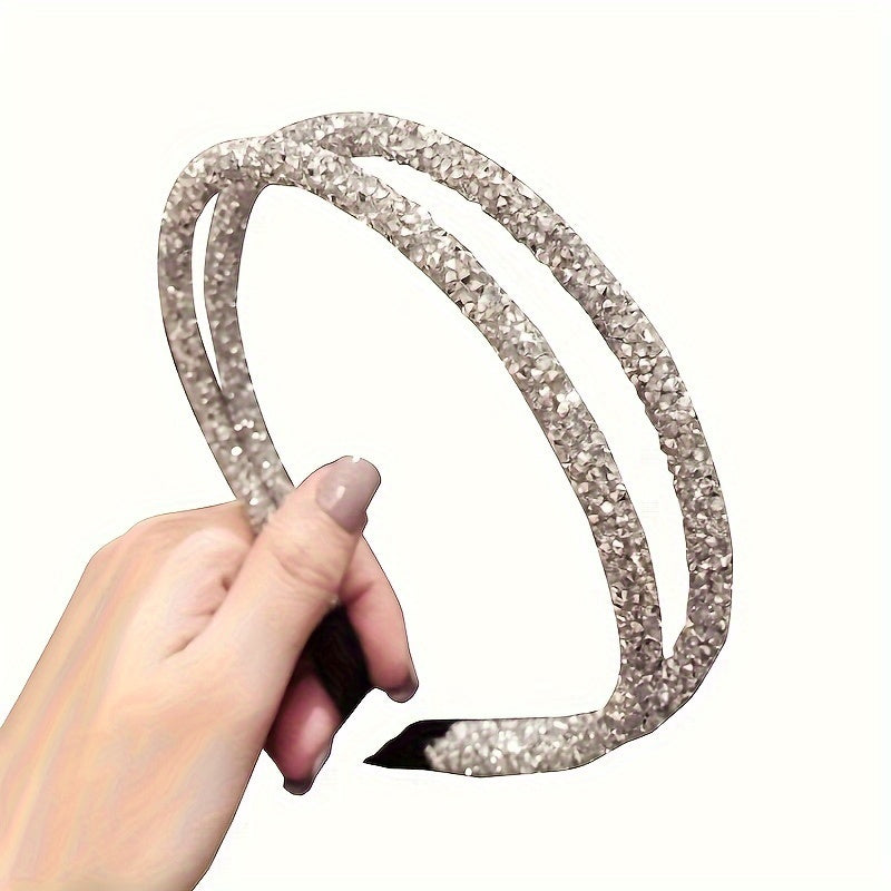 Rhinestone headband for women with polyester material. Suitable for daily wear and special occasions.