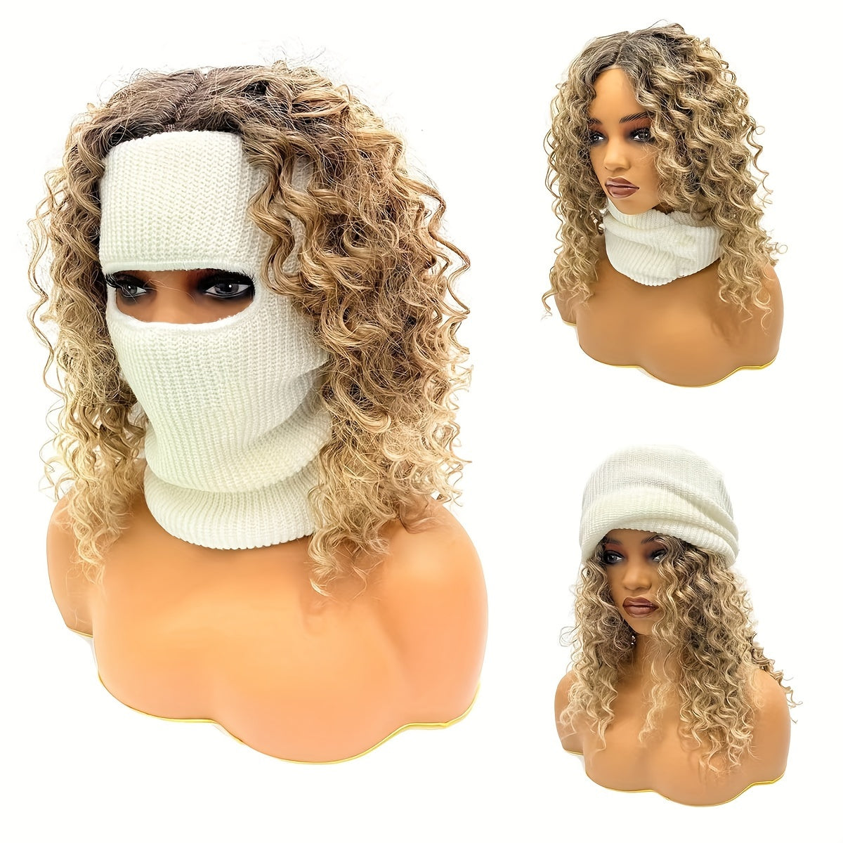 Winter Sports, Cycling, and Skiing Face Mask with Knitted Single Eye Slot - Candy-Colored Warm Neck Protector