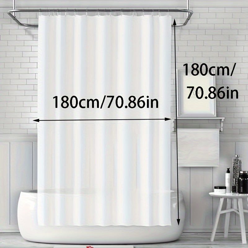 Waterproof shower curtain with magnets and hooks, easy to clean, suitable for all seasons including Christmas.