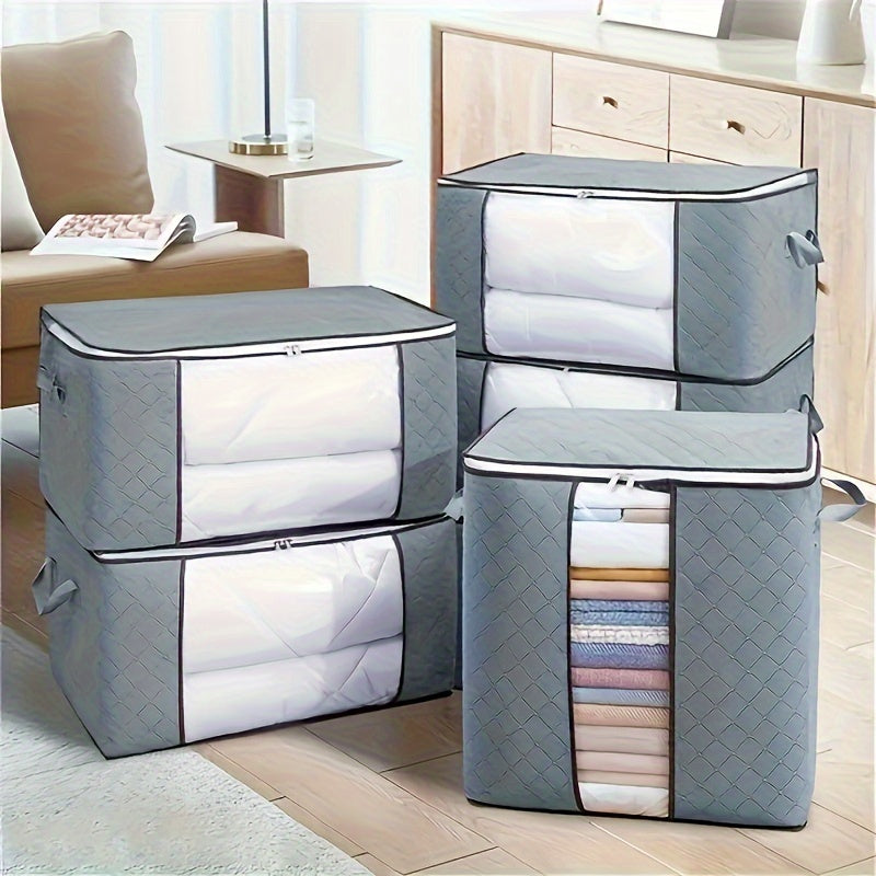 Large Foldable Storage Bag with Zipper Closure - Perfect for Blankets, Bedding, and Comforters - Versatile Organizer for Home Organization and Under-Bed Storage