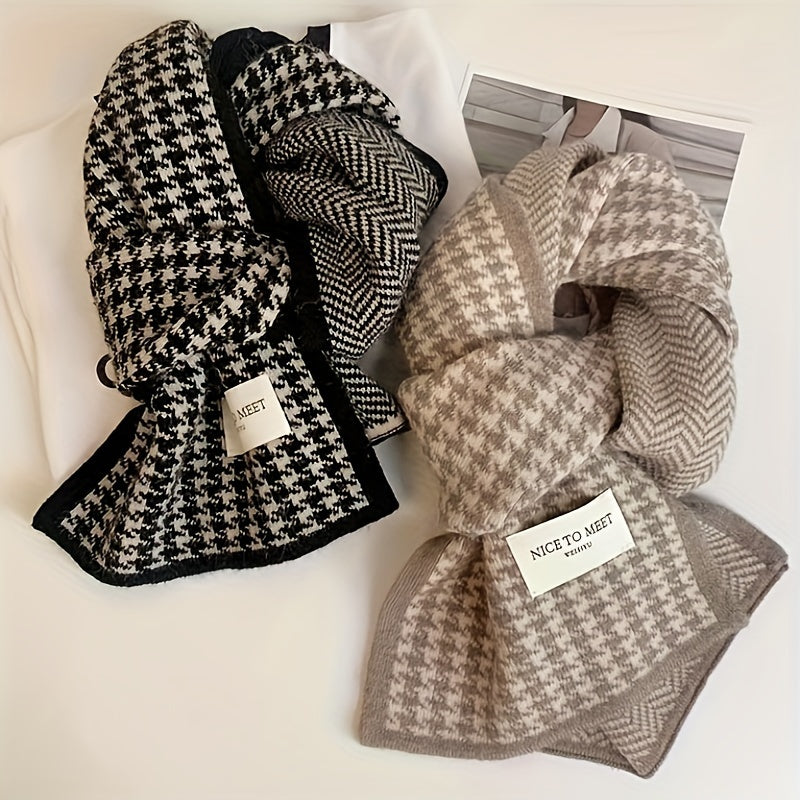 Stay chic and warm this autumn and winter with our versatile houndstooth scarf for women. This thickened warm shawl is the perfect accessory for couples looking to stay stylish together. Give the gift of chic style this Christmas with our trendy neck