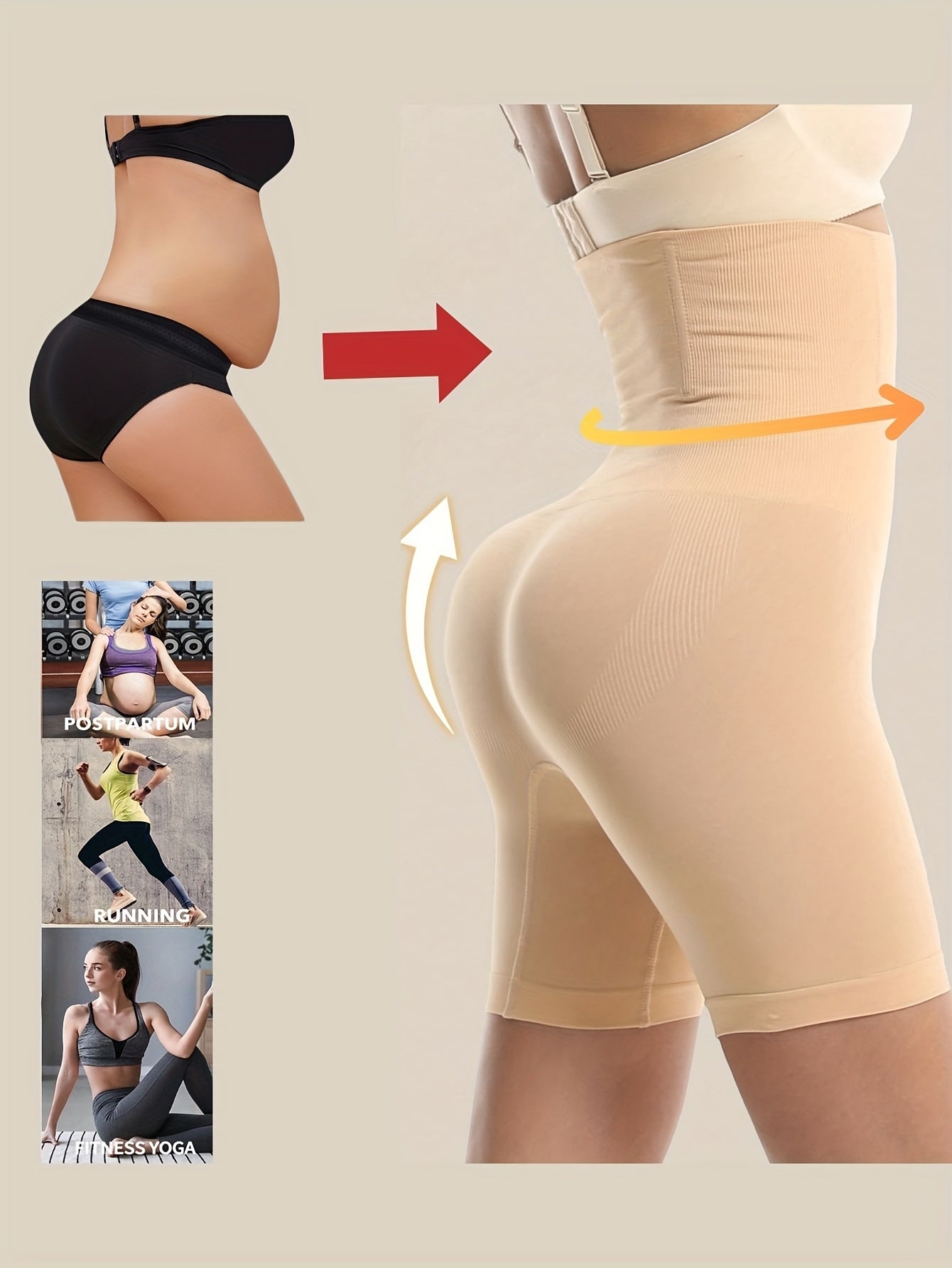 High waist tummy control shaper shorts for women in solid black. Features butt lifting, thigh slimming, and seamless design with breathable nylon fabric.