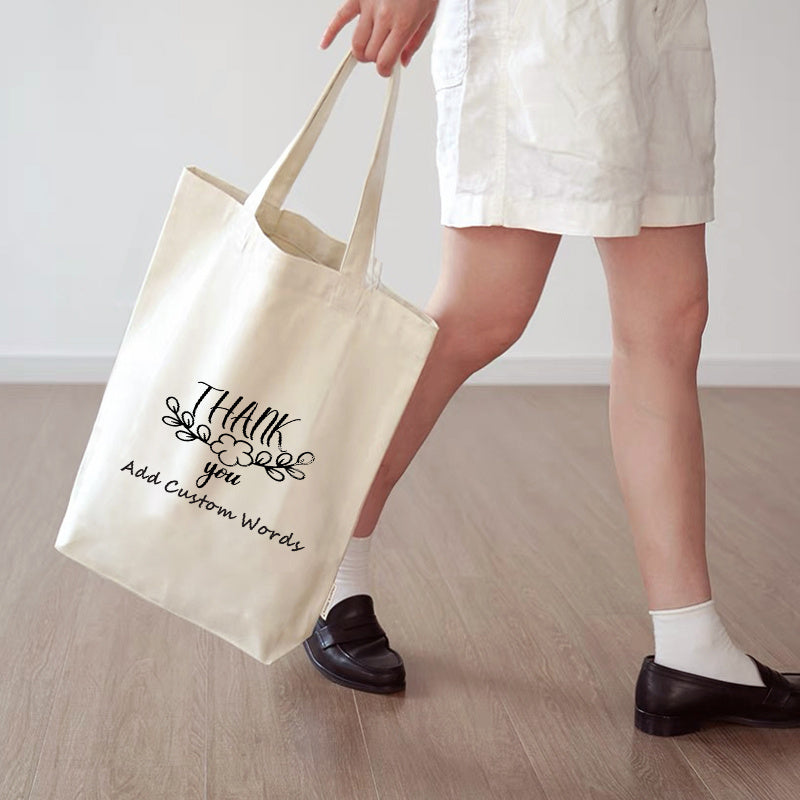 Custom Canvas Tote Bag featuring the 'Thank You So Much Honey' Design, Ideal for Weddings, Birthdays, Beach Trips, and Corporate Gifts, Durable and Versatile for Grocery Shopping and Travel.