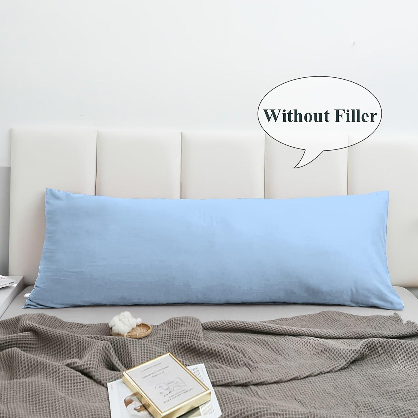 Soft and Breathable Body Pillow Cover, Premium Quality Long Pillowcase in Plain Brushed Design (Pillow Core Not Included). Envelope Pillow Protector Ideal for Bedroom, Sofa, and Home Decor.