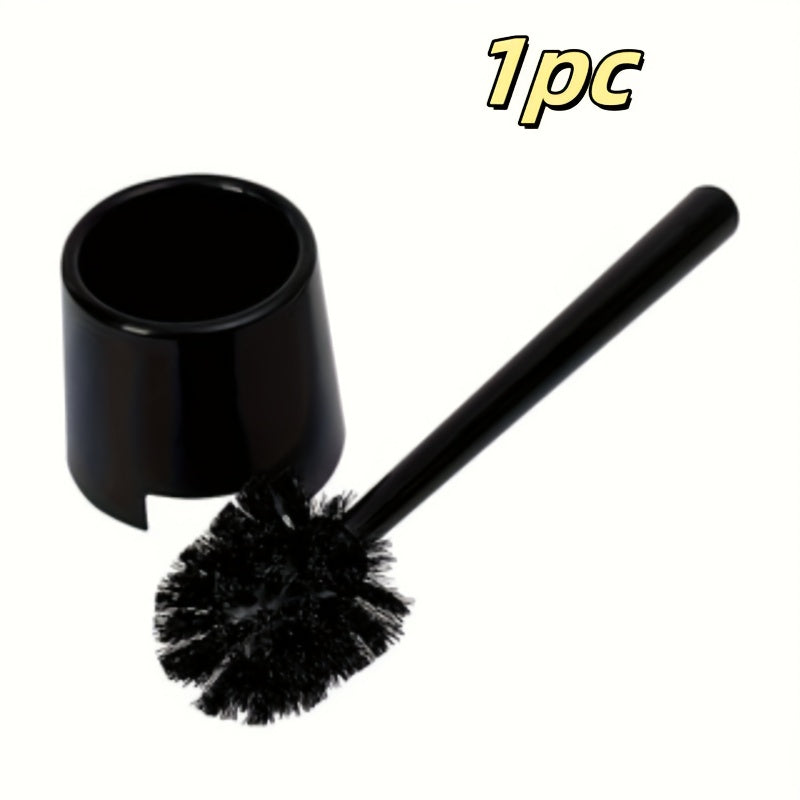 Non-Electric Toilet Brush Set with Flexible Long Handle, Plastic Cleaning Brush for Bathroom Bowls with No Dead Corner Design, Holder Included for Living Room, Bathroom, Toilet, Patio - Manual Cleaning Tool