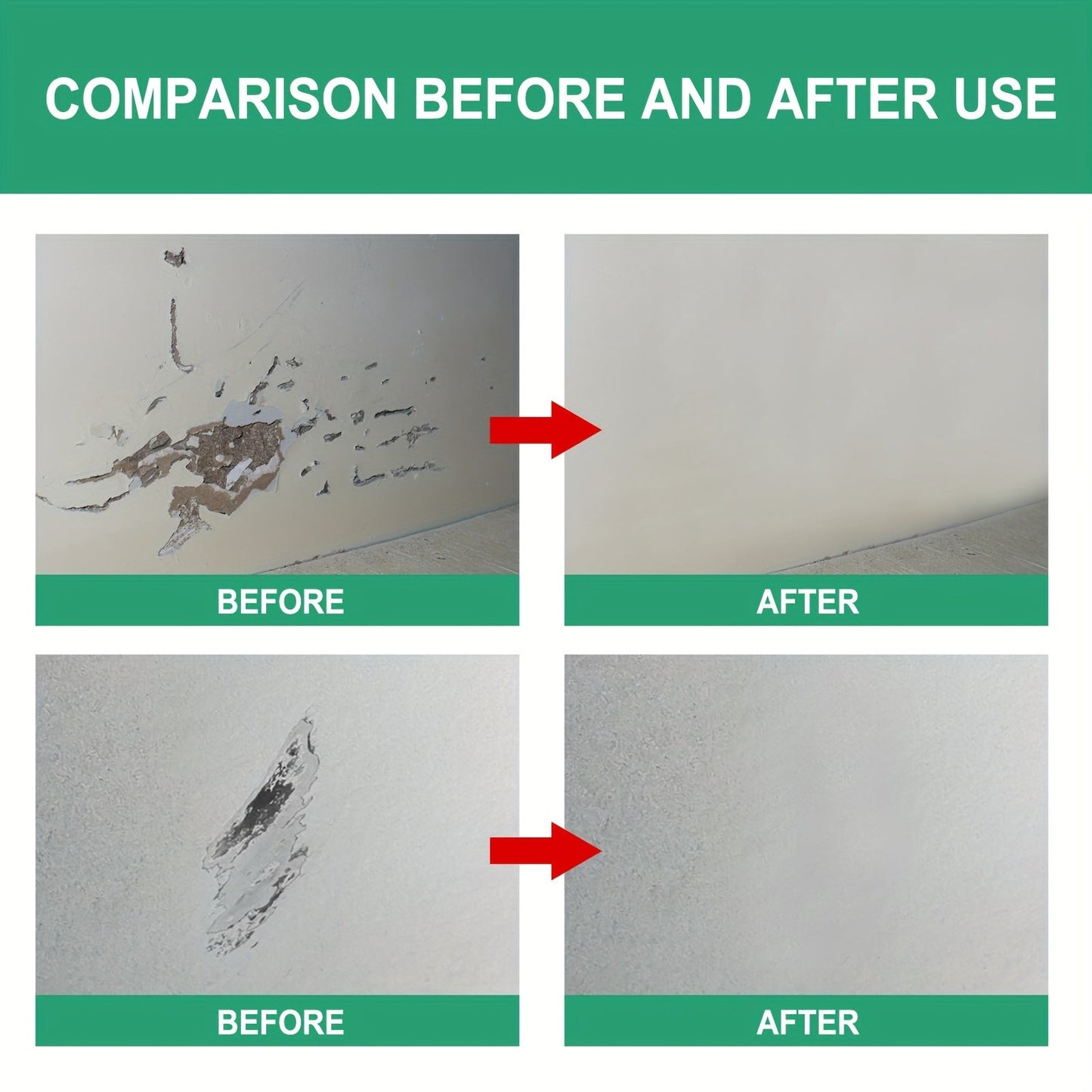 Quick-Dry Wall Repair Paste - Ideal Solution for White Walls, Leaves No Residue, A Must-Have for Home Cleaning